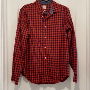 Gap Men’s Red plaid button down shirt Large